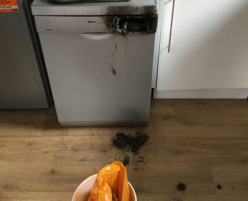 Dishwasher that caught fire was on the product recalls list but had not been registered
