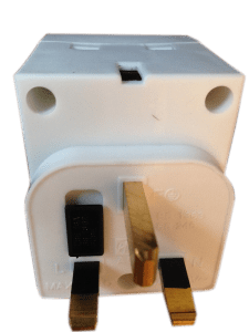 White Socket adaptor with a fuse holder