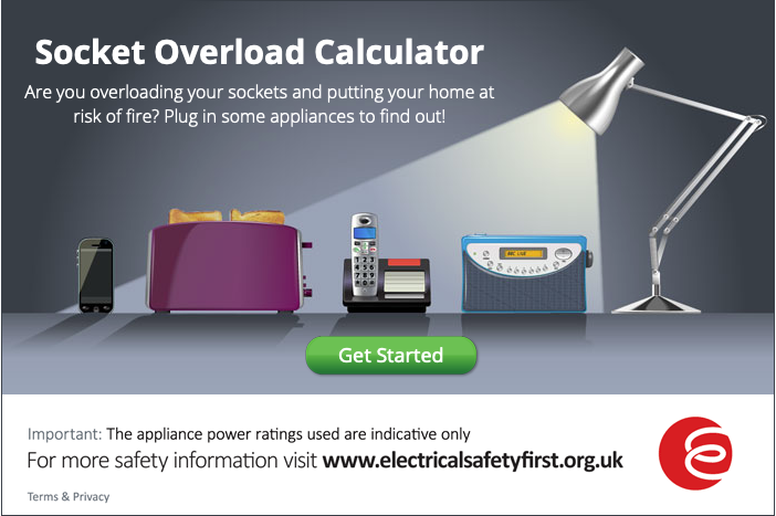 The Socket Overload Calculator will help you work out if you are overloading your extension leads