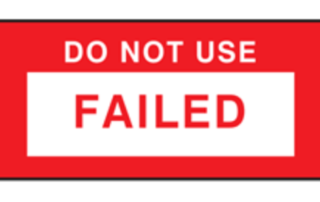 red do not use Failed PAT test label
