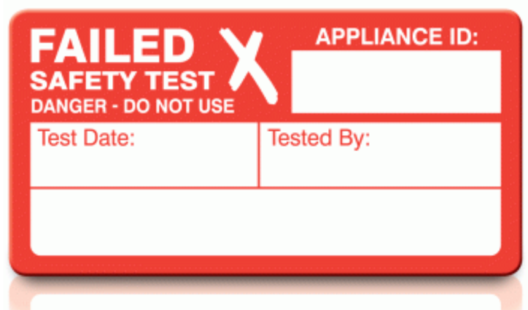 Red PAT Testing Fail Label