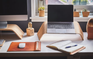 Home Workers PAT testing image showing a desk in a home