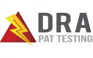 DRA PAT Testing Newcastle logo with red triangle and yellow lightning strike