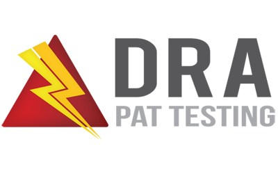 DRA PAT Testing Newcastle logo with red triangle and yellow lightning strike