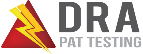 DRA PAT Testing Newcastle logo with red triangle and yellow lightning strike