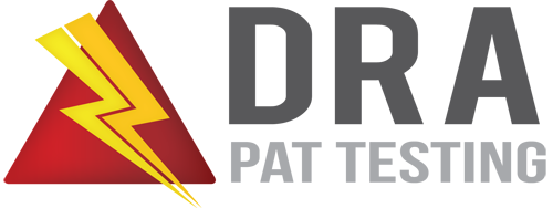 DRA PAT Testing Newcastle logo with red triangle and yellow lightning strike