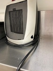 Broken fan heater by DRA PAT Testing