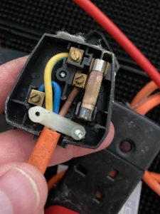 Image showing the Inside the plug top of an overheated extension plug, by DRA PAT Testing