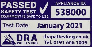 Passed PAT Testing label as used by DRA PAT Testing