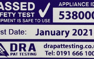 Passed PAT Testing label as used by DRA PAT Testing