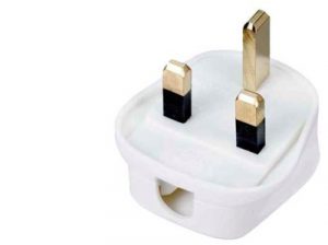 White 3-pin '13amp' plug is a standard item for PAT Testing