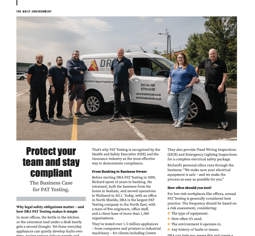 Northern Insight Magazine October Issue article about Richard Ayre and DRA PAT Testing