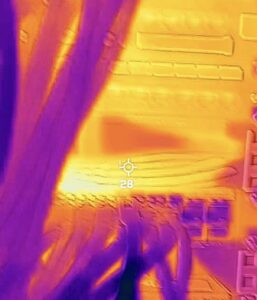 View of a server through a thermal camera 