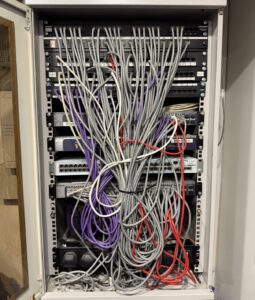 View of a server through a normal camera 