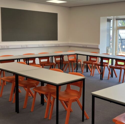 Inside a school classroom