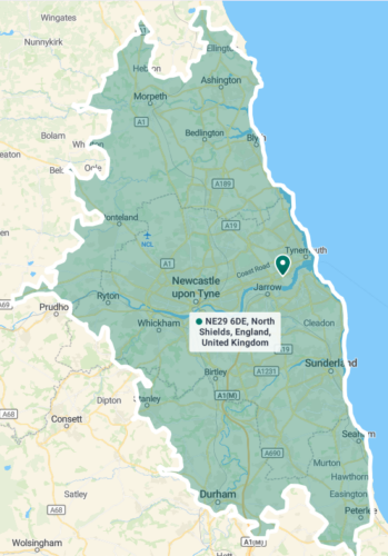 Areas of the North East we cover as standard for PAT Testing