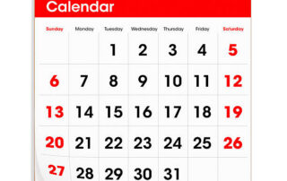 A generic wall calendar, isolated on a white background.
